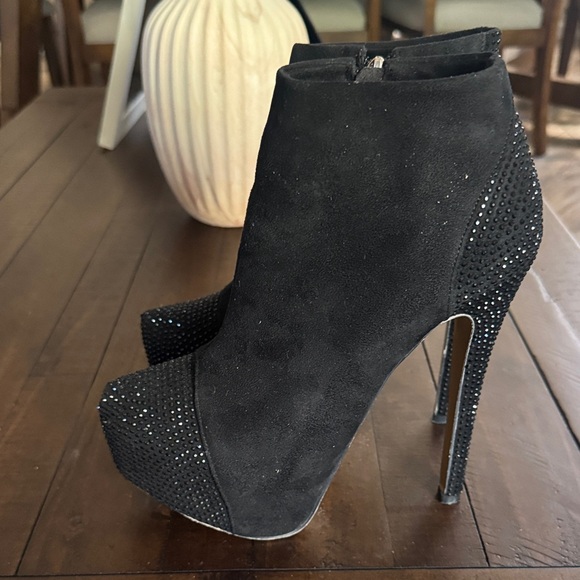 bebe Black Studded Ankle Booties - Picture 2 of 4